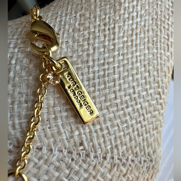 Kurt Geiger Emerald Cut Turquoise Pendant Necklace w/ Signature Eagle Gold Chain - Picture 10 of 14